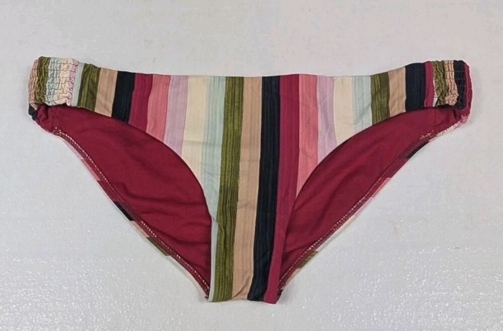 Billabong Multicolor Striped Bikini Swim Bathing Suit Bottom Large